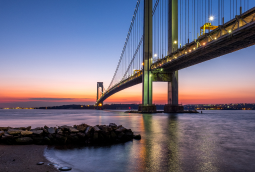 Verrazano-Narrows bridge in Brooklyn and Staten Island
